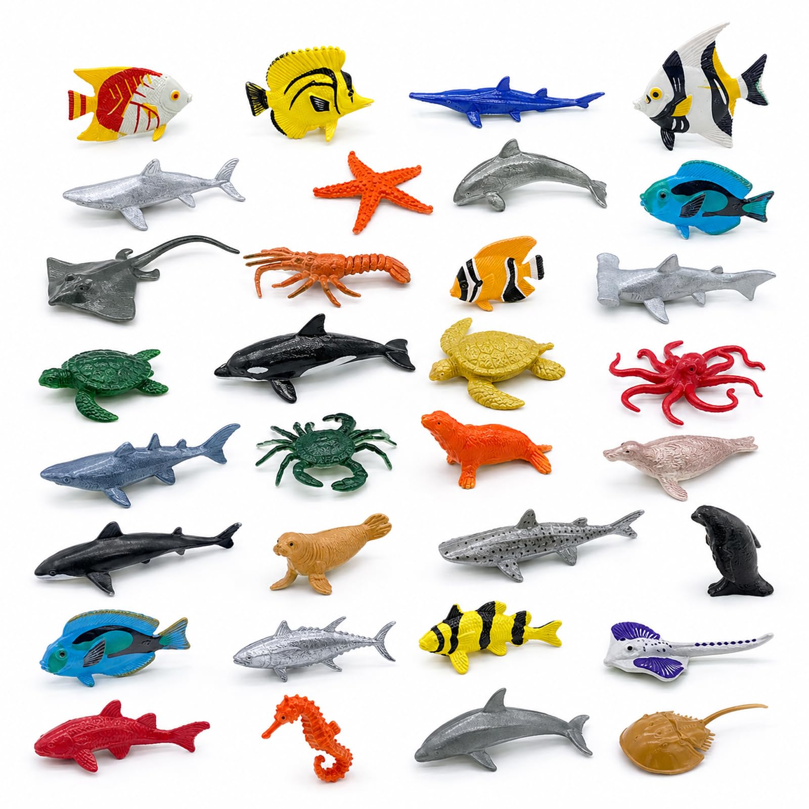32 Pack Sea Animal Figures with Realistic Designs – Family Party Favour