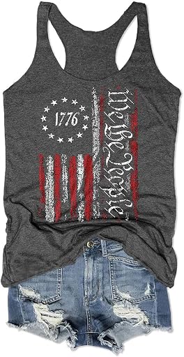 We The People American Flag Tank Tops Women 4th of July Shirts Sleeveless USA Graphic Patriotic Tees (ASIN B094FRLGH4), rank #9 by monthly sales volume for 'We The People T Shirt' on Amazon