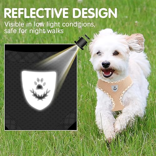 Miniatura 2 de BINGPET Arnés de malla suave transpirable para mascotas, arnés para perro sin tirones y sin estrangulamiento, arnés ligero y ajustable para perros