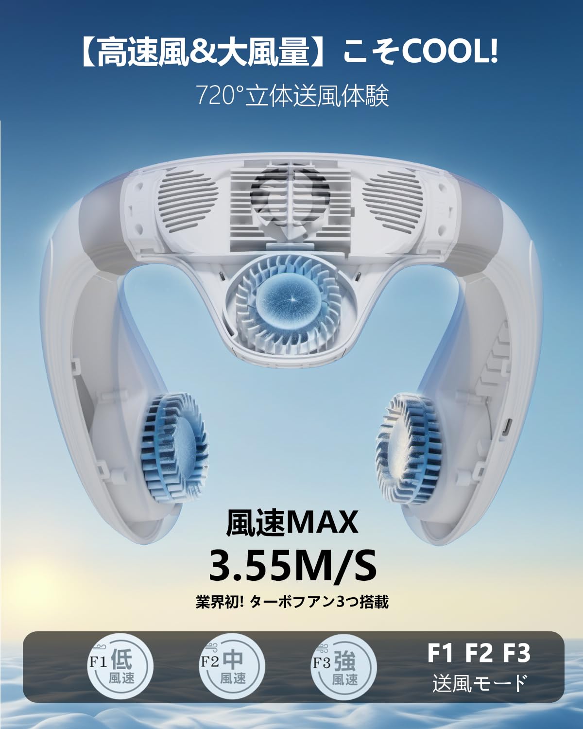 ネッククーラー 2025 首掛け扇風機 冷却プレート瞬時冷却6000mAh大容量 Amazon | Asminlee ネッククーラー 2025 首掛け扇風機 冷却