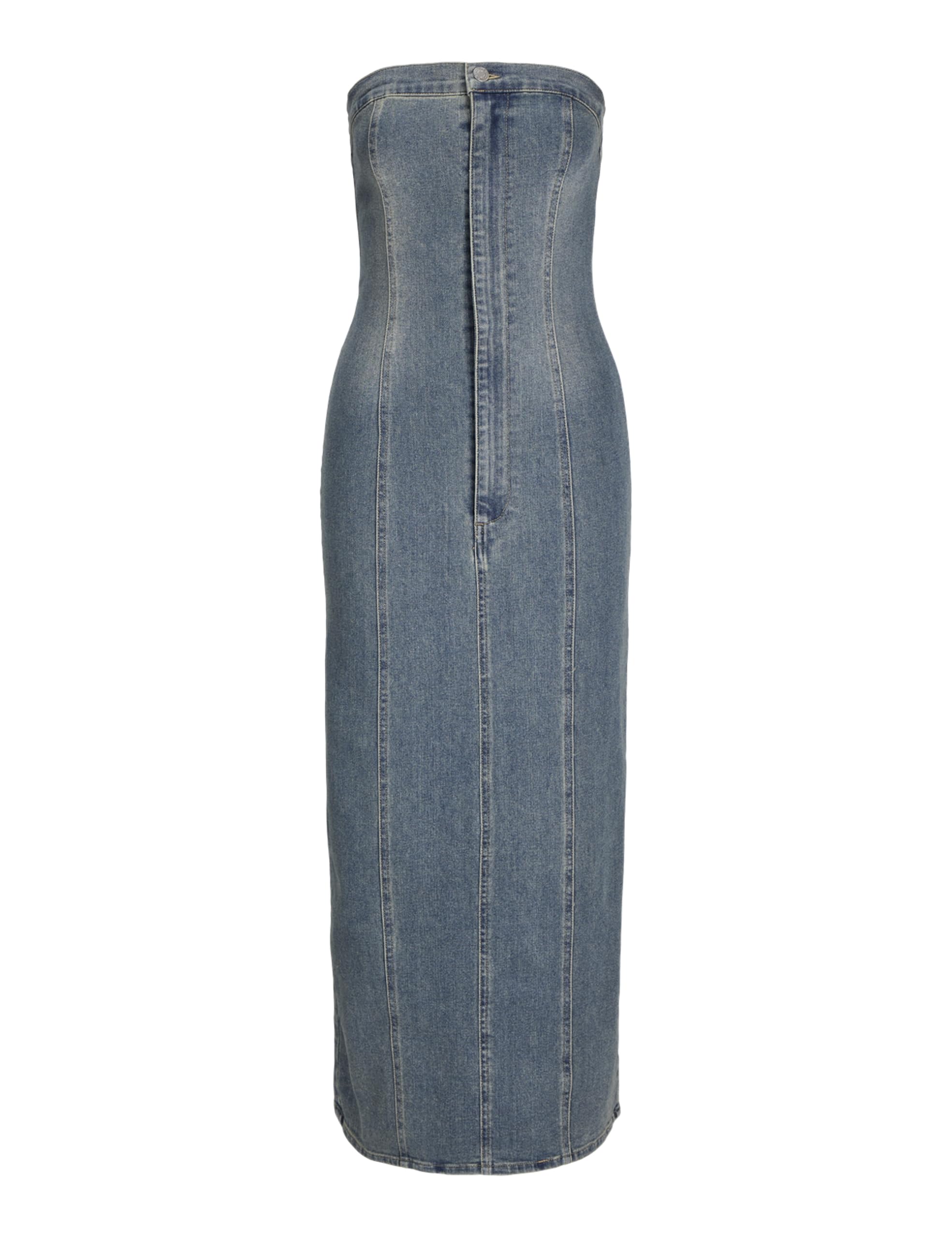VILA LANGARM - Vestido Vaquero - Medium Blue Denim/blue Denim