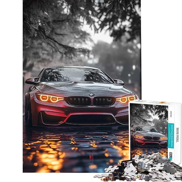 Rompecabezas para Adolescentes de 1000 Piezas BMW M Gris Neón Que Brilla bajo la Lluvia Juego Educativo…