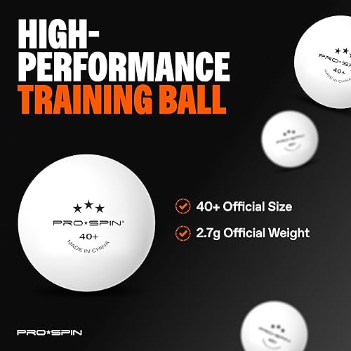 Miniatura 7 de PRO-SPIN Paletas de ping pong  Juego de alto rendimiento con raquetas de tenis de mesa premium, pelotas de ping pong de 3 estrellas, estuche de