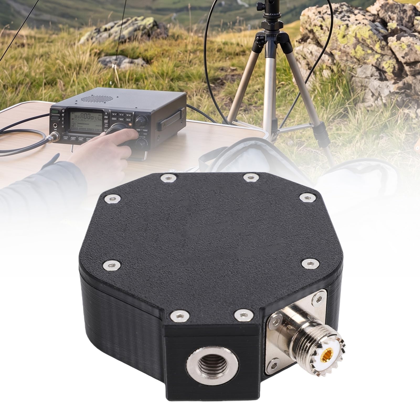 Przenośna Podstawa MA-06 z Balunem 1:1 do Użytku w Terenie | Obsługuje dodatnie V i poziome, gwint M10 i adapter 3/8, kompatybilny z biczem 5,6 m, 100 W SSB, lekki 295 g