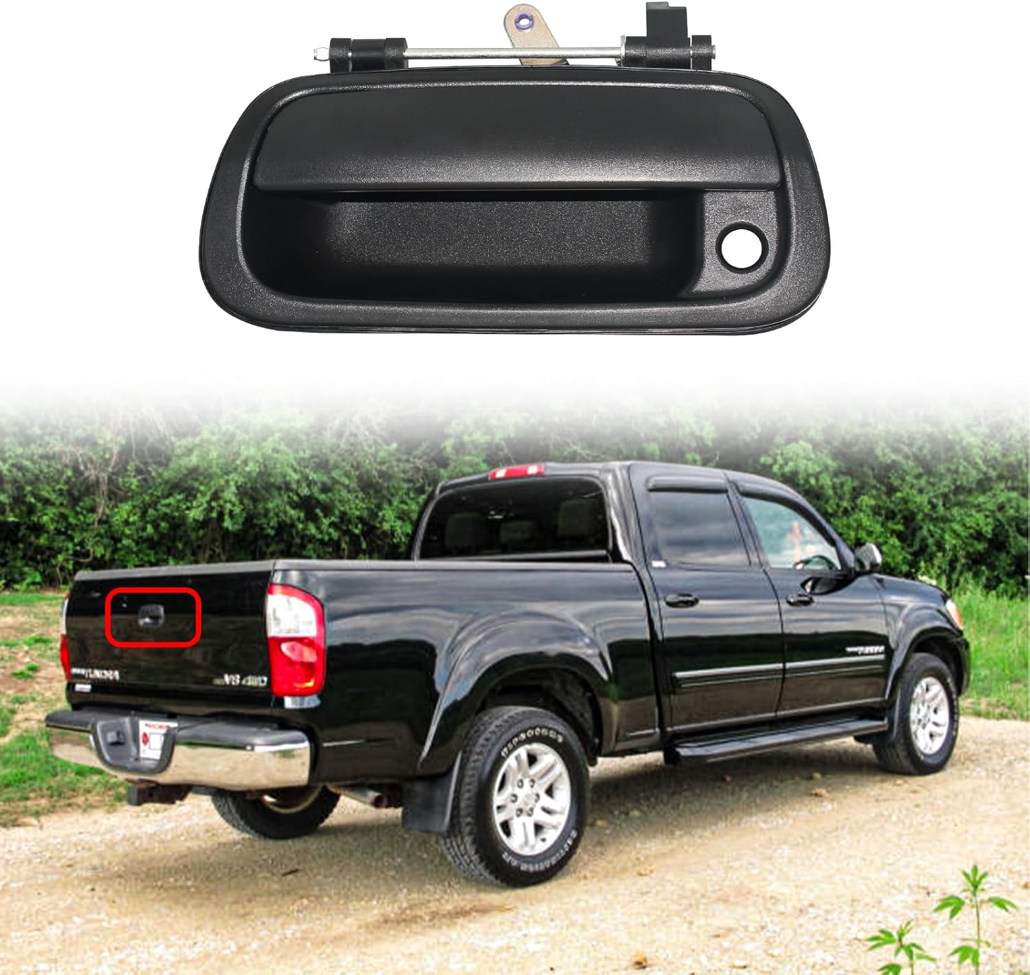 Tundra Tailgate Hinge Black Tailgate Handle For 2000-2006 Toyota Tundra - Direct Replacement (69090-0C010) 2006 Tundra Tailgate Handle - Foto 6