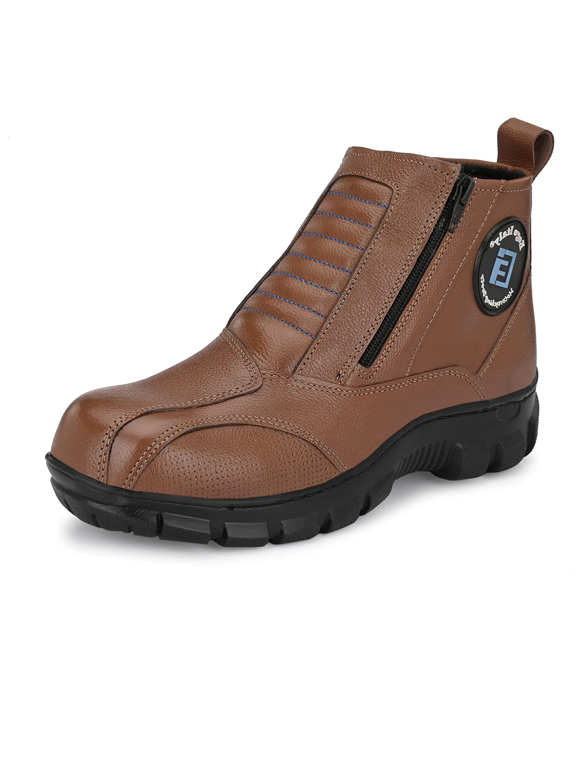Eego Italy Rider-4, Water Resistant Biker boot/Motorcycle riding boot, real leather upper & anti slip sole with steel toe protection, padded in socks, 3M Reflectors,lace free and walkable with shin and ankle protection_RIDER-4-TAN-7 (B0B4H7G3HB) Amazon Price History, Amazon Price Tracker