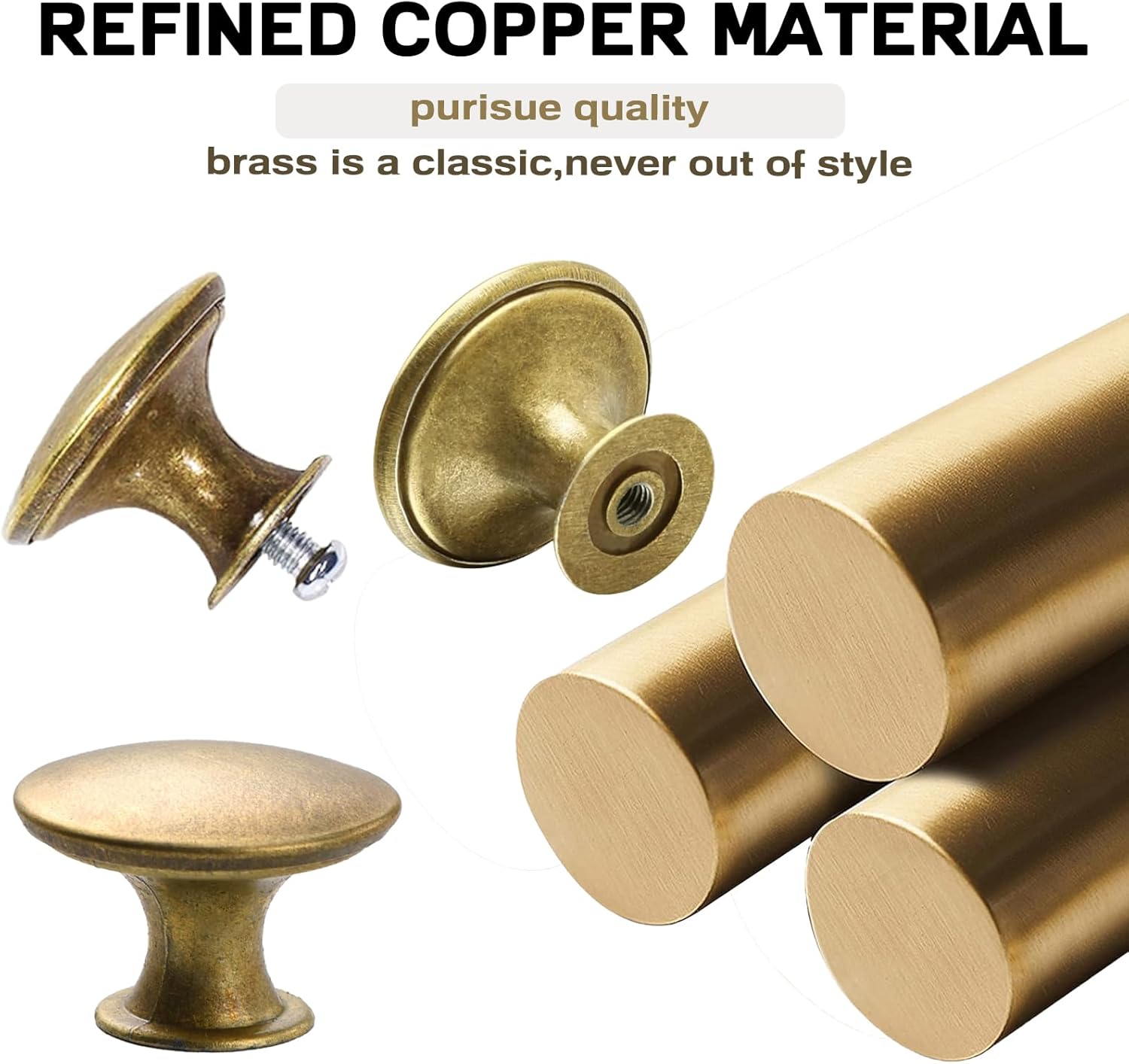 12 Pcs Vintage Cabinet Knobs,30mm Round Cabinet Door Knobs, Antique Brass Door Knobs with Matching Screws for Cupboard, Cabinet, Drawer, Wardrobe, Kitchen