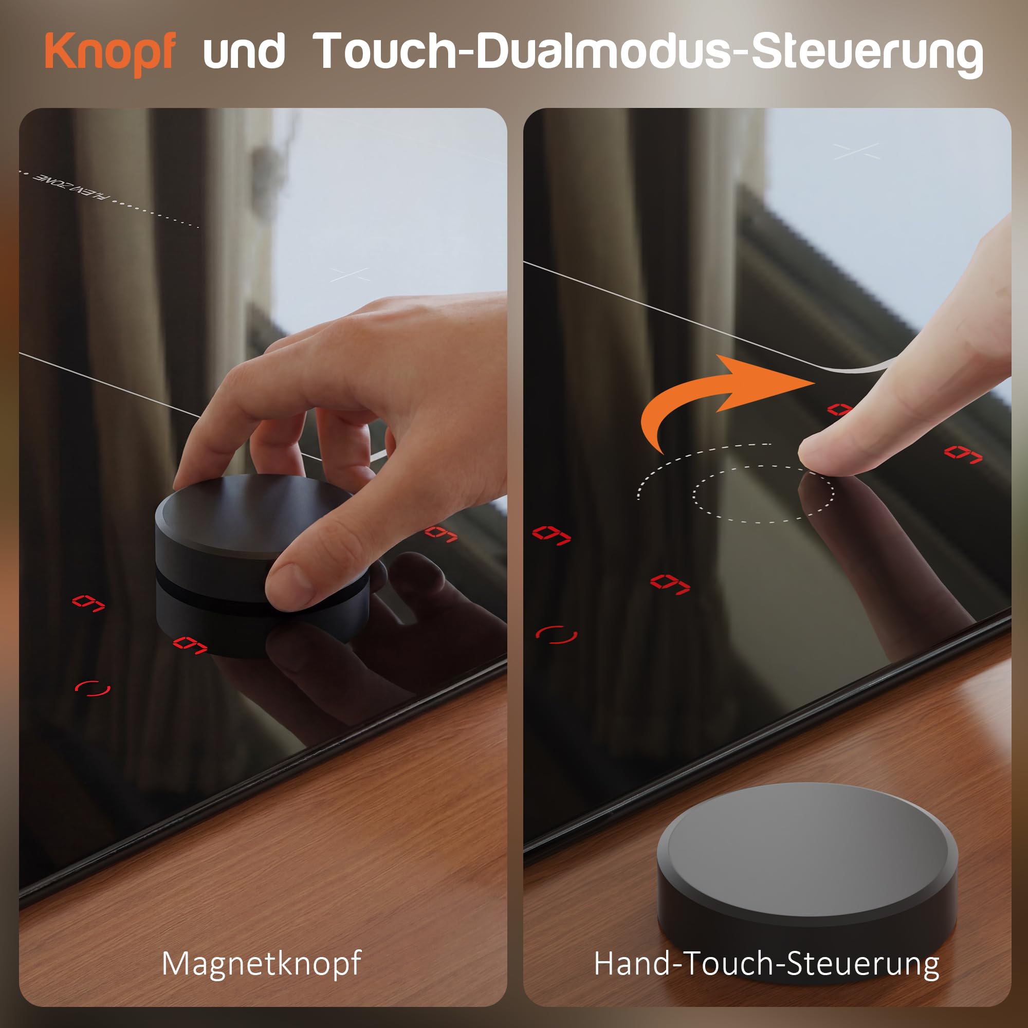 NOXTON Induktionskochfeld 4 Platten mit Doppelte Flexzonen, Induktionsfeld 60 cm Einbau mit Booster, Touch-Steuerung, Timer, Kindersicherung, Pause, 7200W, 220V-240V, Keine Stecker | Doppelte Flexzonen, Booster, Touch-Steuerung, Timer, Kindersicherung, Pa