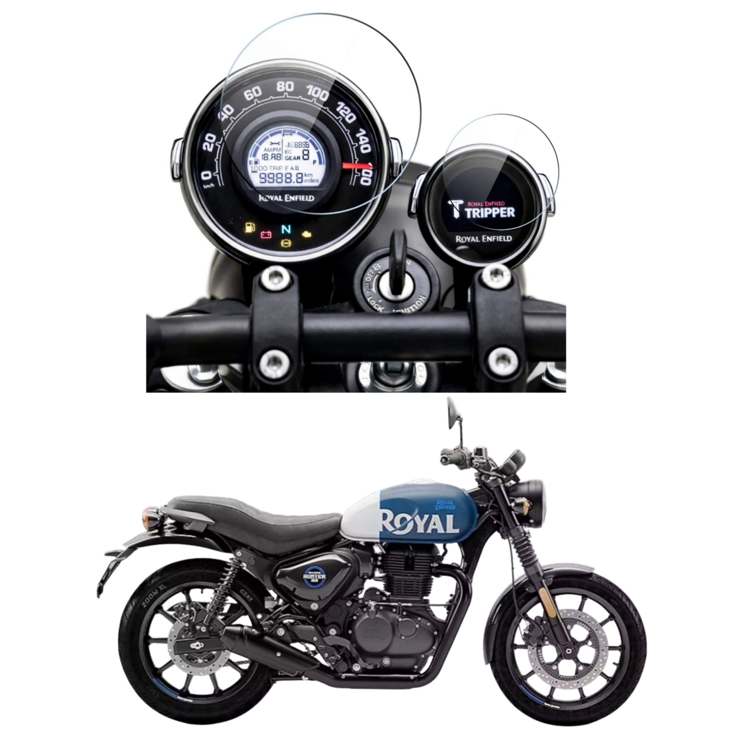 VIYAN Digital Meter Screen Protector Compatible With Royal Enfield Meteor 350 | Scram 411 | Hunter 350 | HD Clear | Scratch Resistant | Easy Install | 9H Hardness | Bubble Free | [ Pack Of 1][ Not Tempered Glass ]-image-24