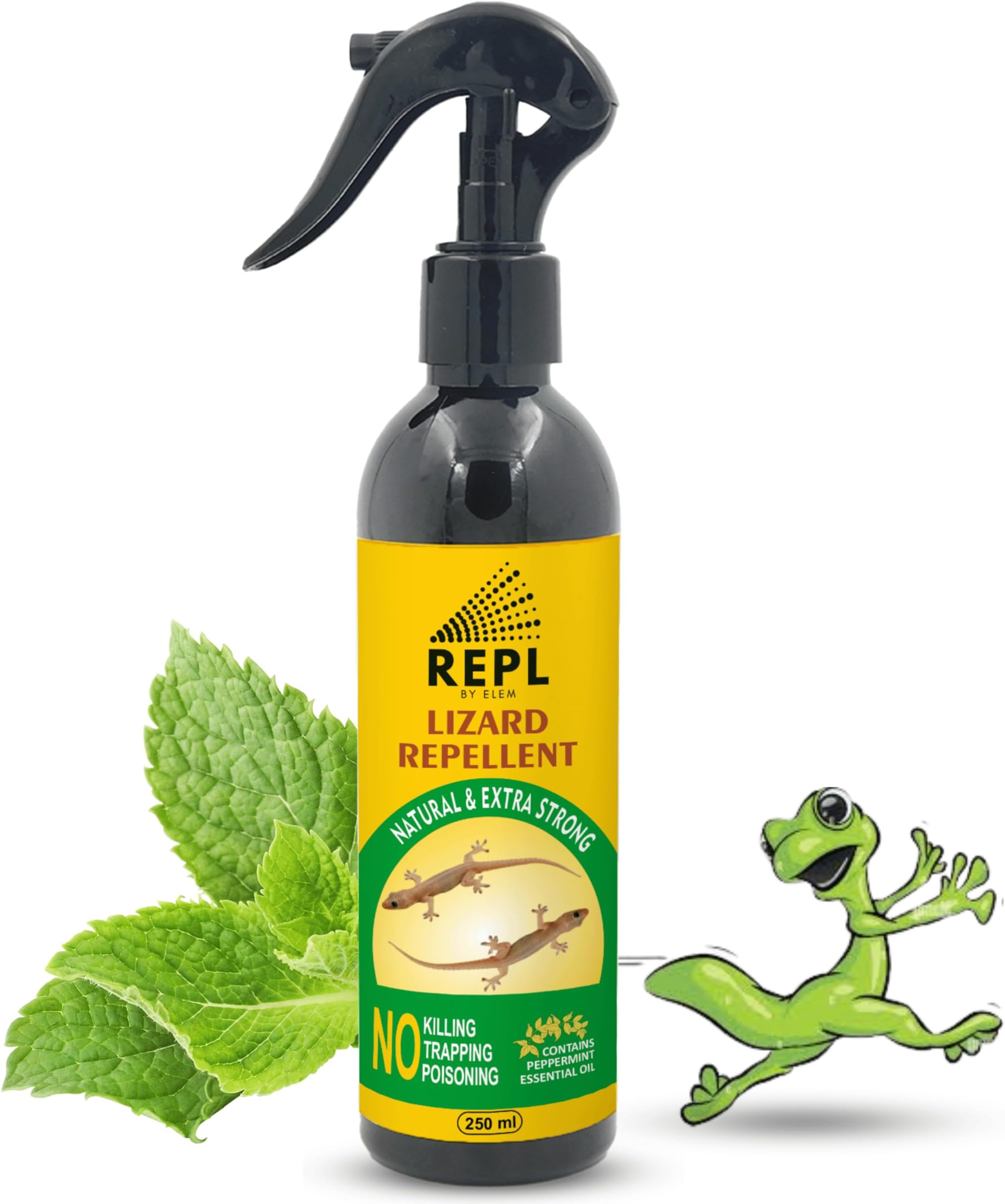 Repl Lizard Repellent Spray (250ML) For Home | 100% Natural Pest Control Spray | Made Of Peppermint & Eucalyptus Oil | Lizard Spray | Permanent Solution For Lizards | Not Lizard Killer | PK Of 1