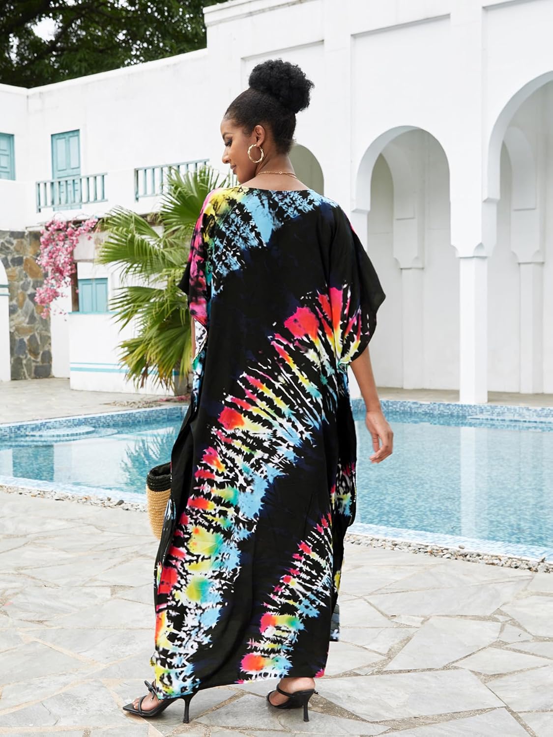 Kaftan for Women Plus Size Bathing Suit Cover up Batwing Dress Loose fit Moroccan Caftan mumu Dresses for Women - Image 5