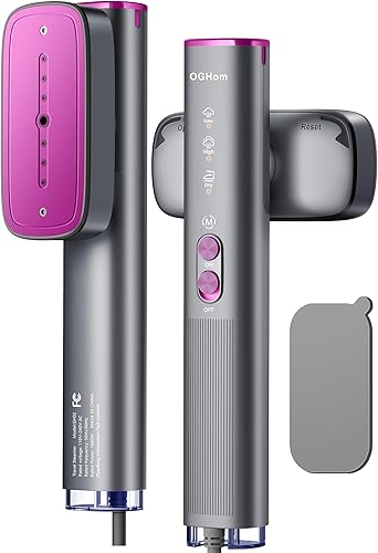 OGHom Vaporizador para ropa, vaporizador de viaje de 110-240 V y plancha 2 en 1, potente vapor de 1000 W, removedor de arrugas portátil de mano,