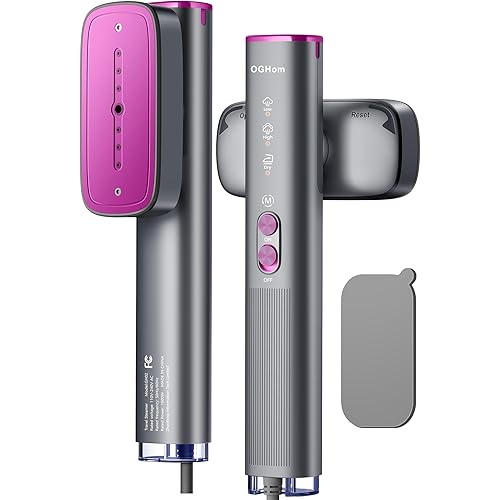 OGHom Steamer for Clothes, 110-240V Travel Steamer & Iron 2 in 1, 1000W Powerful Steam, Portable Handheld Garment Wrinkle Remover, 30s Fast Heat-Up with Dry & 2-Steam Control, for Global & Europe