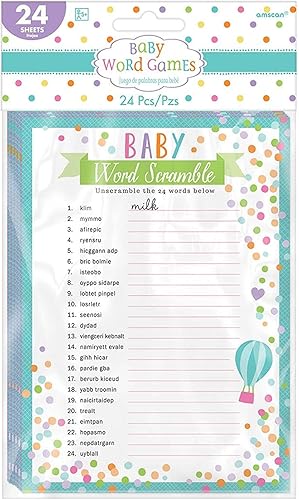 Amscan Juego de palabras para baby shower, estándar, multicolor
