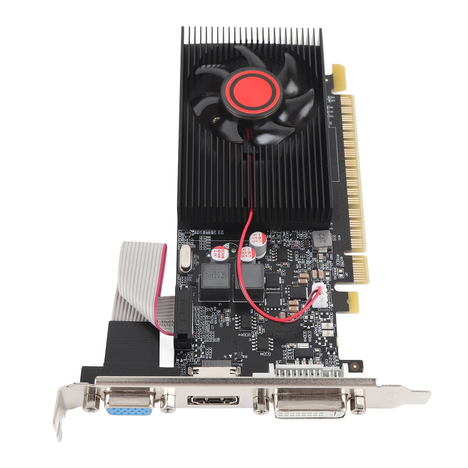 Dpofirs GT610 1 GB DDR3 Scheda Grafica a Basso Profilo a 64 Bit, Nessun Design Silenzioso di Alimentazione Esterno, PCIe 2.0 X16 per 11 10 Linux per il Desktop per Computer