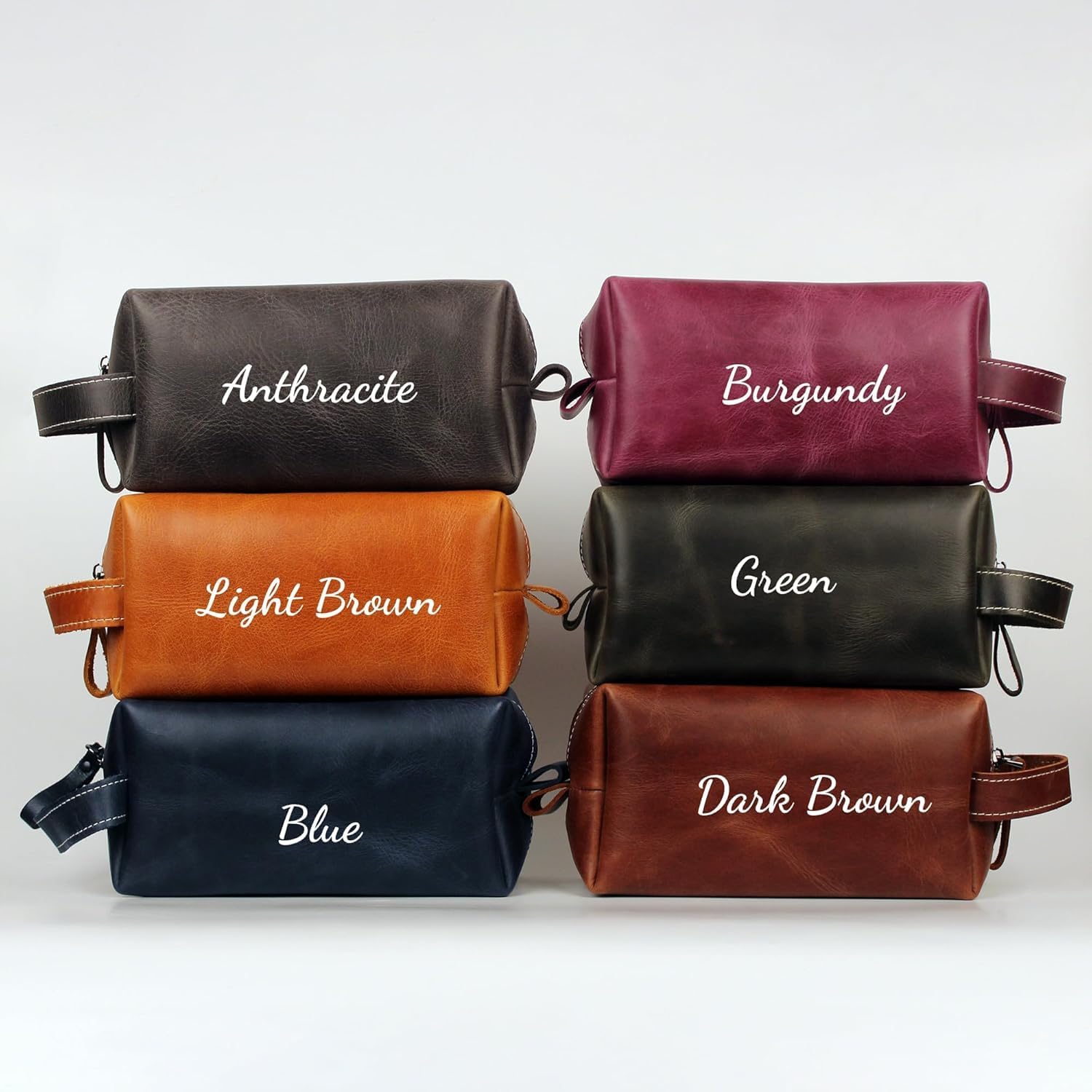 COZY LEATHER Travel Toiletry Bag for Men Monogrammed Leather Toiletry Bag for Men, Leather Dopp Kit With Initials Personalized