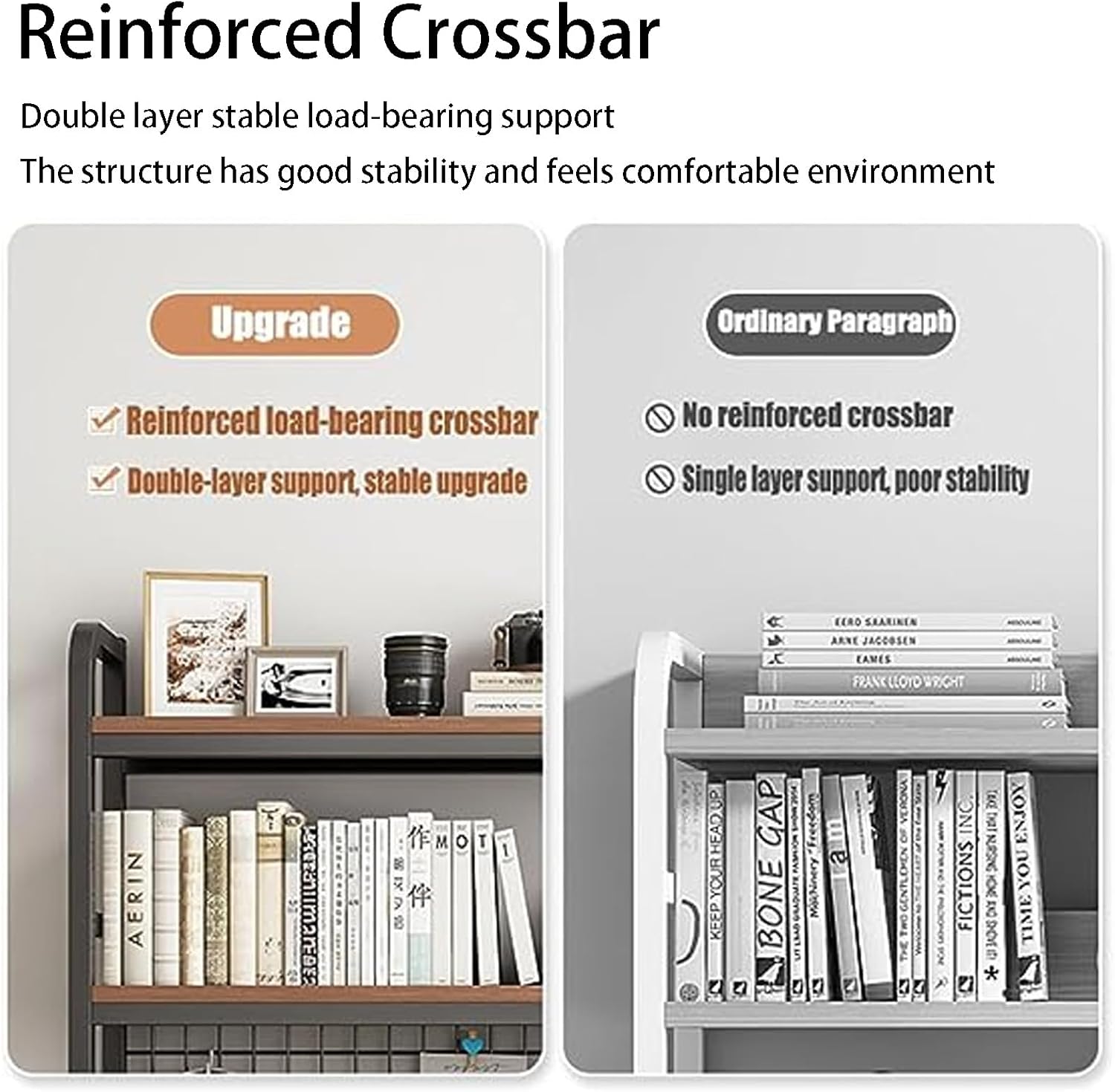 PNAJFUEL Desk Organiser,Desktop Bookshelf, Desk Hutch Dorm, Desk Hutch Top Only, Desktop Metal Bookshelf/White/95Cm 95Cm White