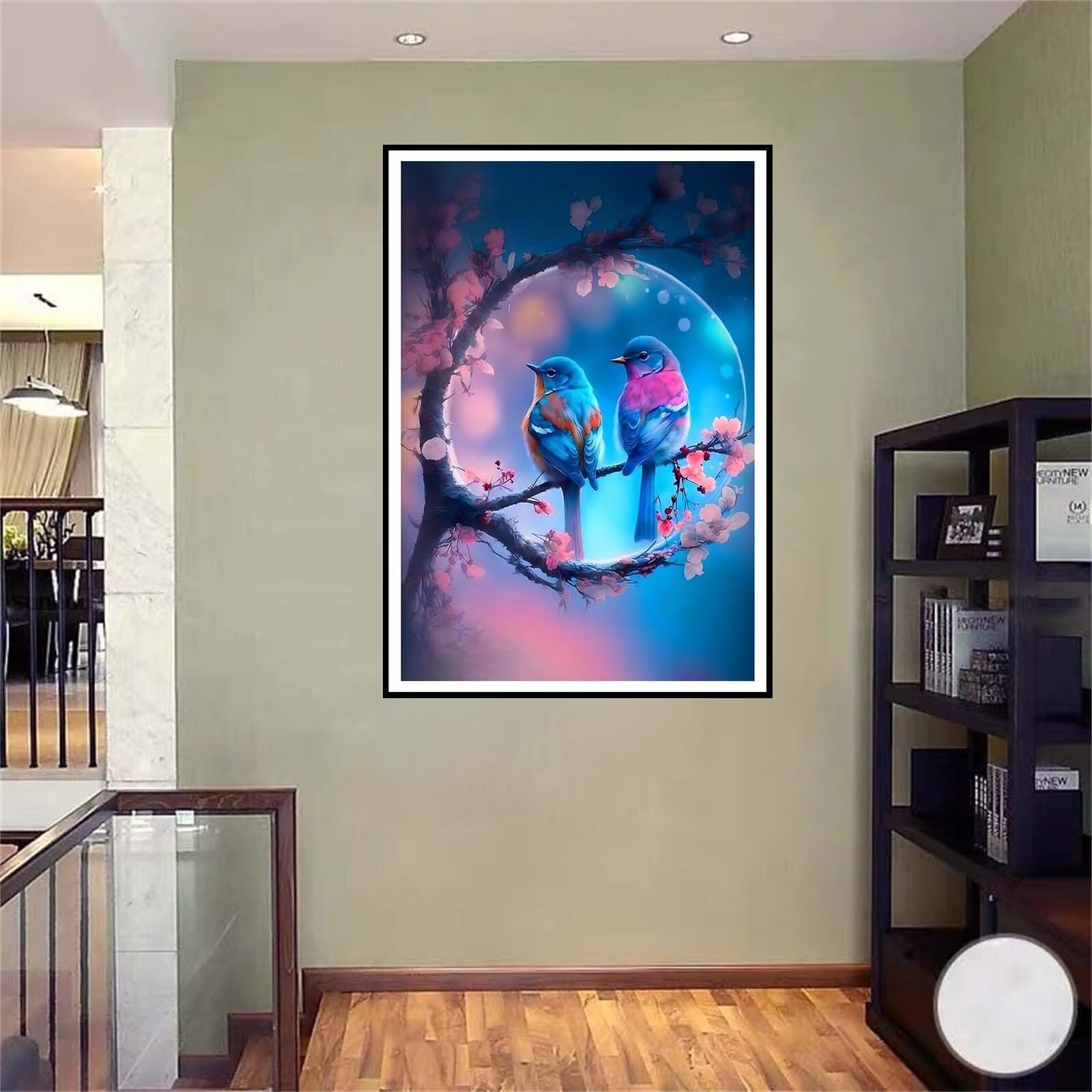5D DIY Diamante Art Pintura kit Completo, Diamond Painting Adultos Niños Rhinestone Bordado de Punto de Cruz Artes Pintura Painting, Cuadros Decor para Cuarto, Sala de Estar - (Aves) 60x90cm