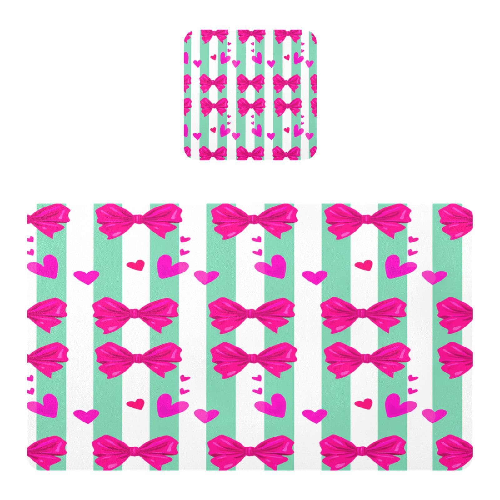 BURSTDDY Bows Placemat Waterproof Place Mat for Dining Table