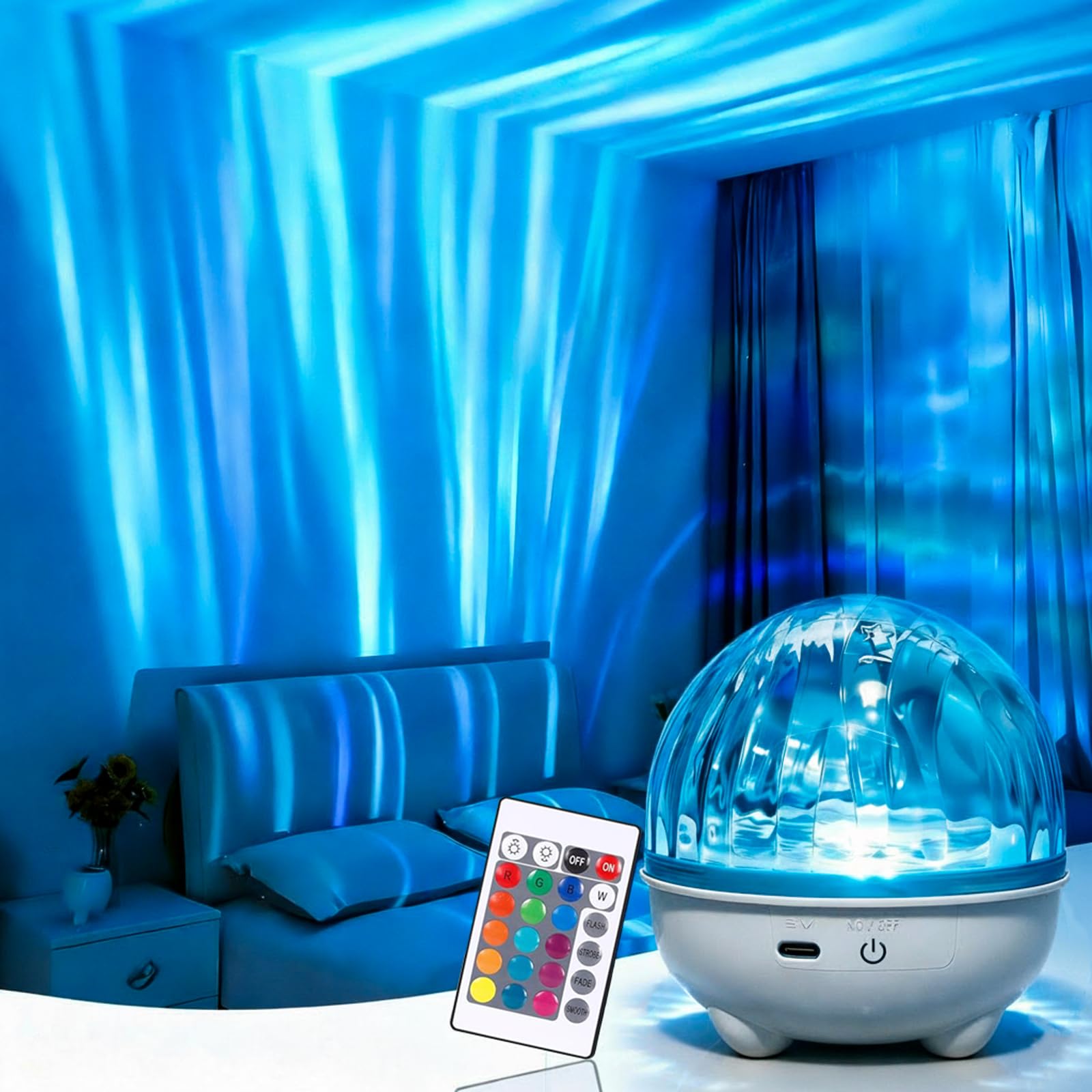 ★美品★ LUZeSOMBRA LIGHT MOVE AIR TRUST JKT CYSMJDKJ Rechargeable Northern Lights Projector, 16 Color Remote