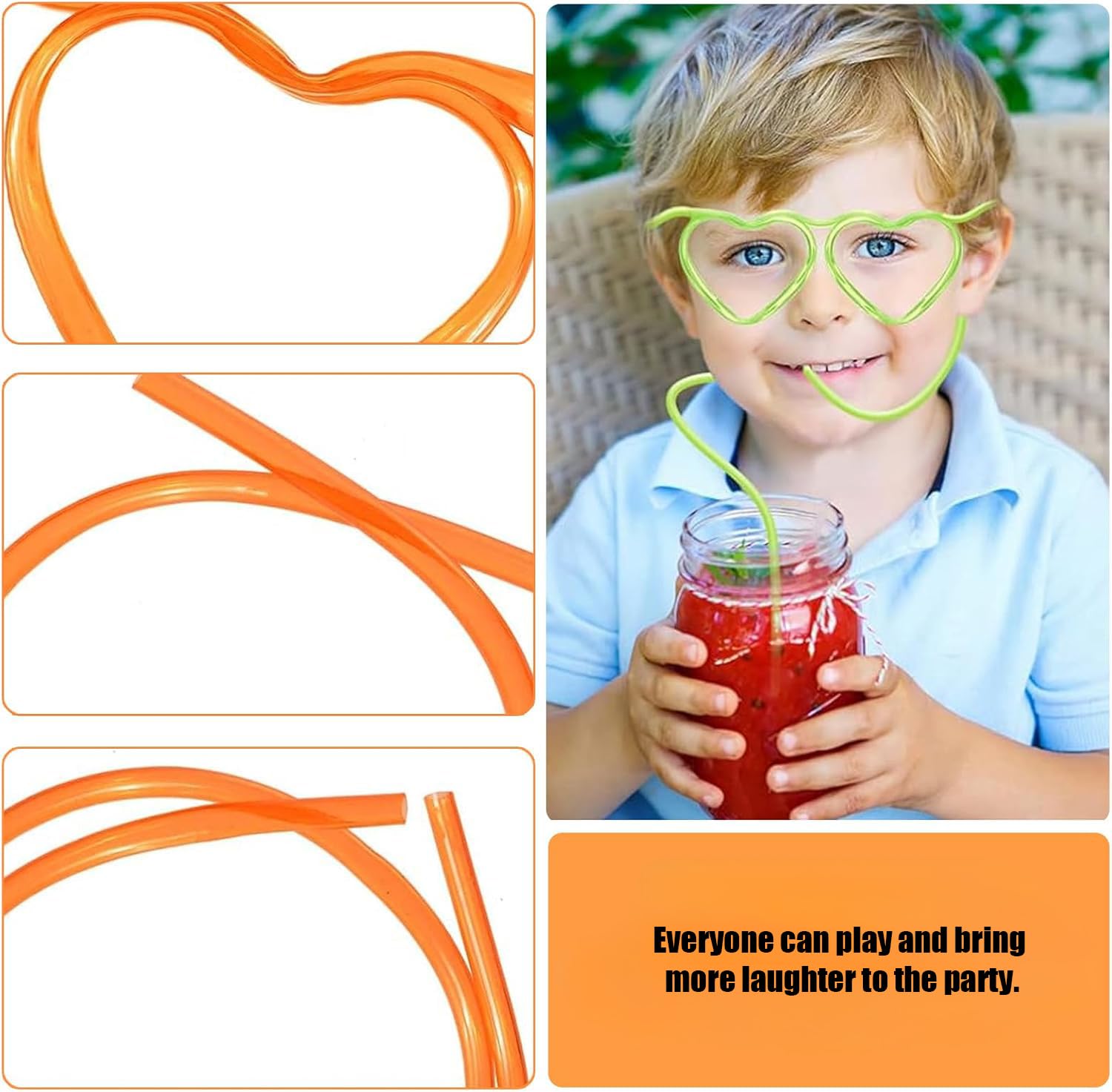 Pajitas Para Gafas Reutilizables - Pack De 12 Unidades Multicolor, Flexibles, De 64 Cm, Ideales Para Fiestas Y Cumpleaños