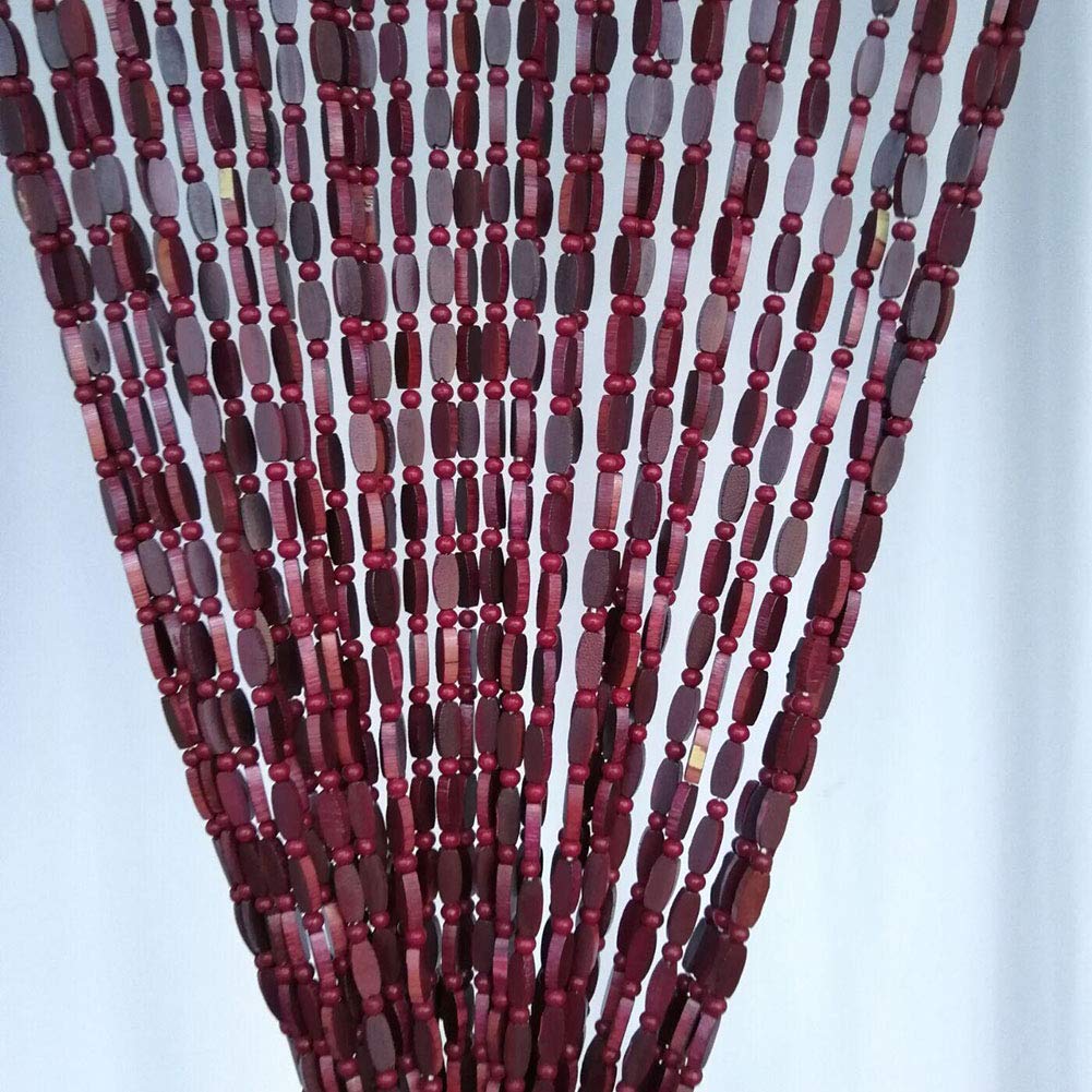 Rideau de Perles Exterieur en Bois | Rideaux de perlé pour Porte | 40/50/70/80 brins | L: 60-120 cm | H: 180-220 cm | séparateur de pièce Panneau de Porte | Toute Taille