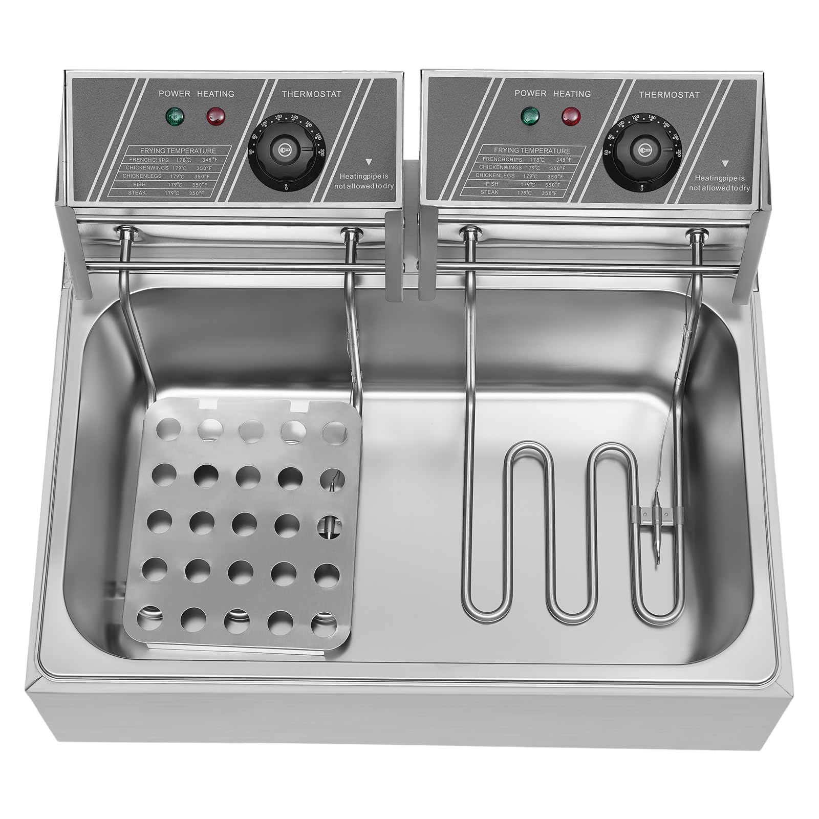 Friggitrice elettrica professionale 12l, friggitrice olio con timer