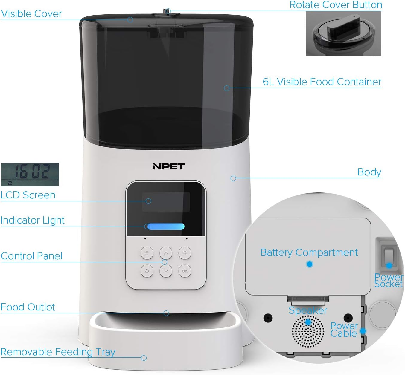 battery operated cat feeder