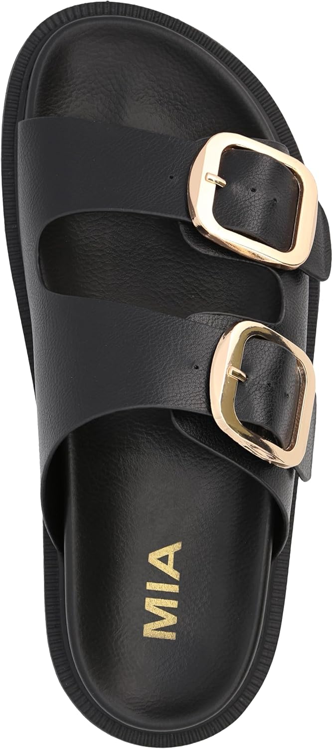 MIA Women's Gen Double Buckle Slide Sandals