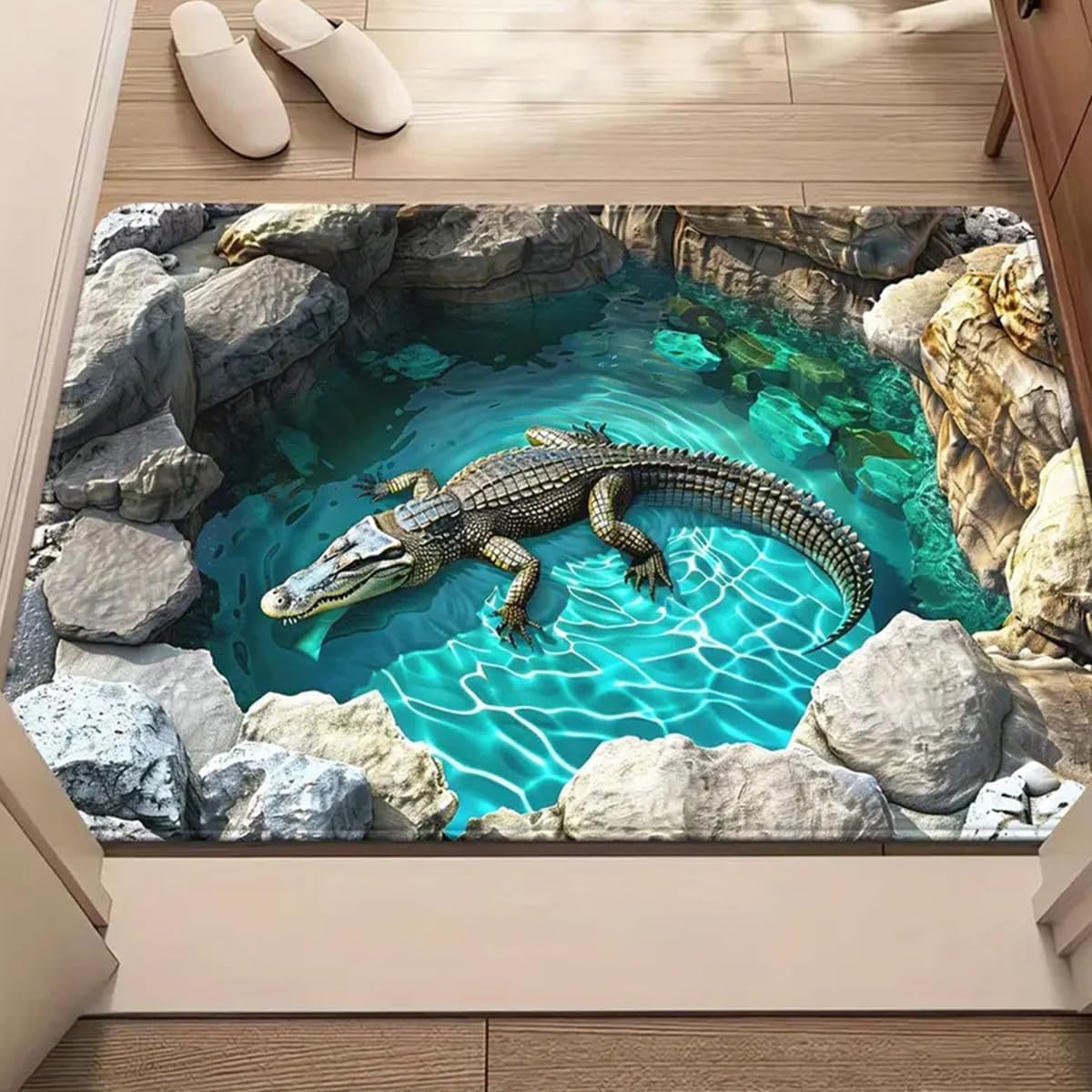 3D Illusion Floor Rug Non Slip Entryway Mat for Indoor & Outdoor Use,Non Slip Rug for Indoor & Outdoor,Playroom,Living Room,Office,Bedroom,Porch (E, 60 * 90cm)