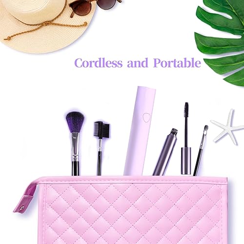 Miniatura 8 de Denabuty - Luz UV para uñas de gel, mini lámpara LED U V de mano con soporte, secador de uñas portátil recargable USB inalámbrico, luz de uñas con 2