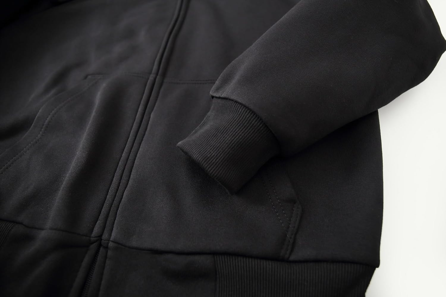 Facitisu Heavyweight Sherpa Lined Fleece Hoodie Sweatshirts for Men Winter Zip Plus Size Jacket - Image 2