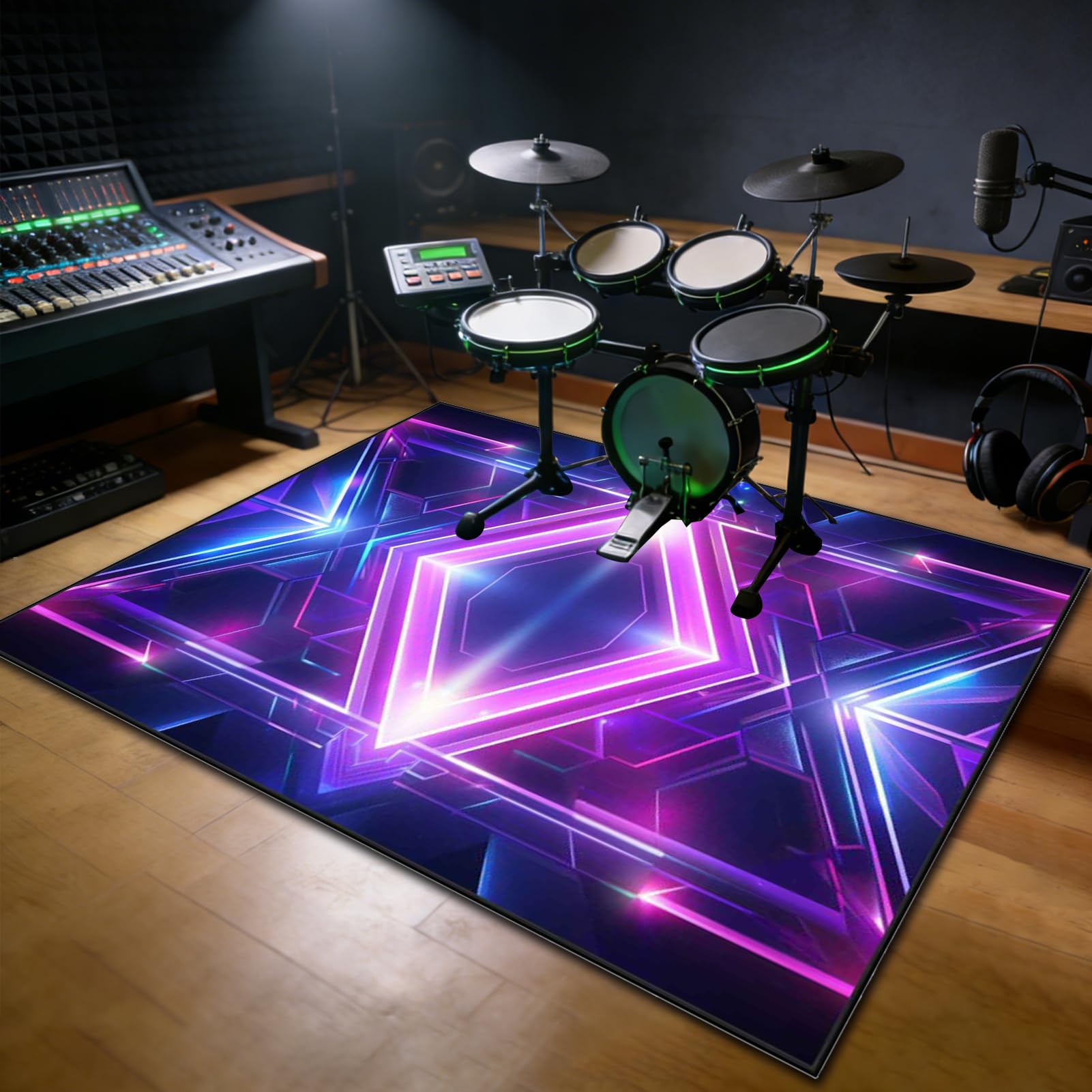 140 x 100 cm Dywan z baterią elektroniczną Dźwiękoszczelny Antypoślizgowy Dywan Pochłaniający Akustyczny Profesjonalna mata do instrumentów muzycznych do instrumentów muzycznych do gitary basowej