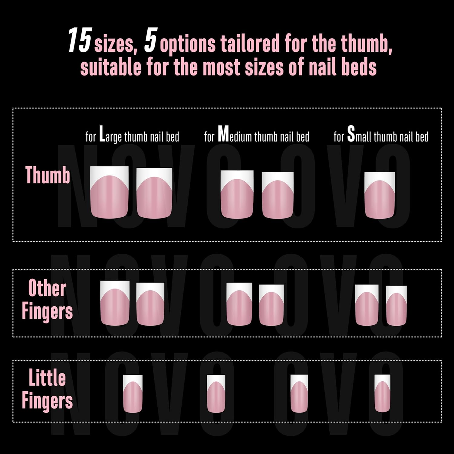 NOVO OVO Short Sharp Square White French Tip Nail Tips Press on BERRY PINK, Need Builder Gel Top Coat Nail Glue,Soft Gel Fake Nail Extension, Full Cover False Nails for Salon DIY x15 Sizes 240 pcs