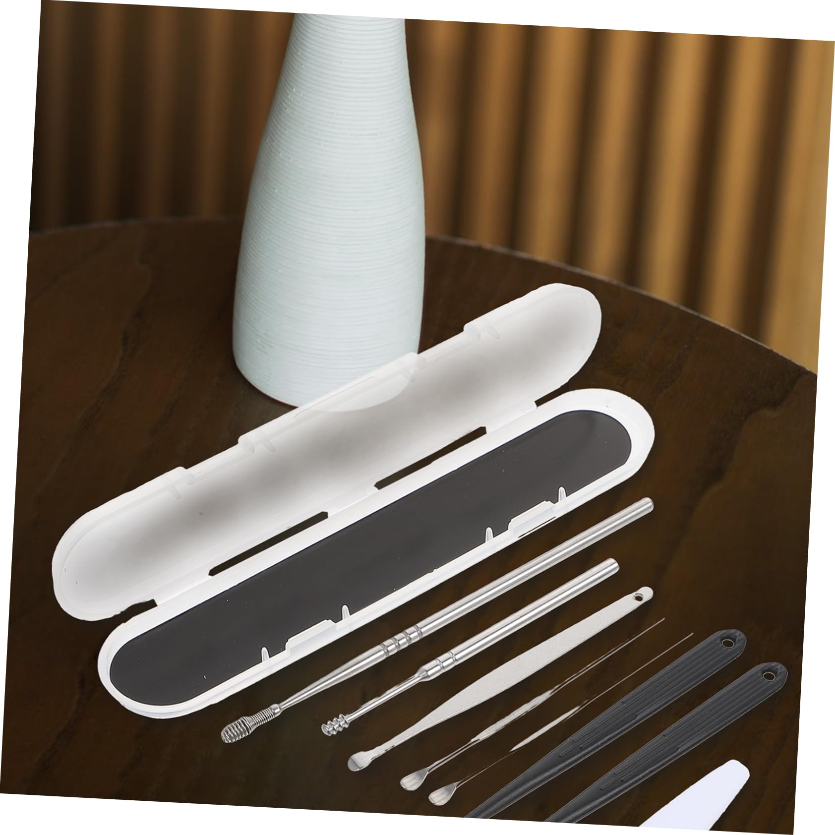 Garneck Stainless Steel Tool 3-in-1 Wax Kit Satinless Earwax Cleaner Metal for Easy Cleaning