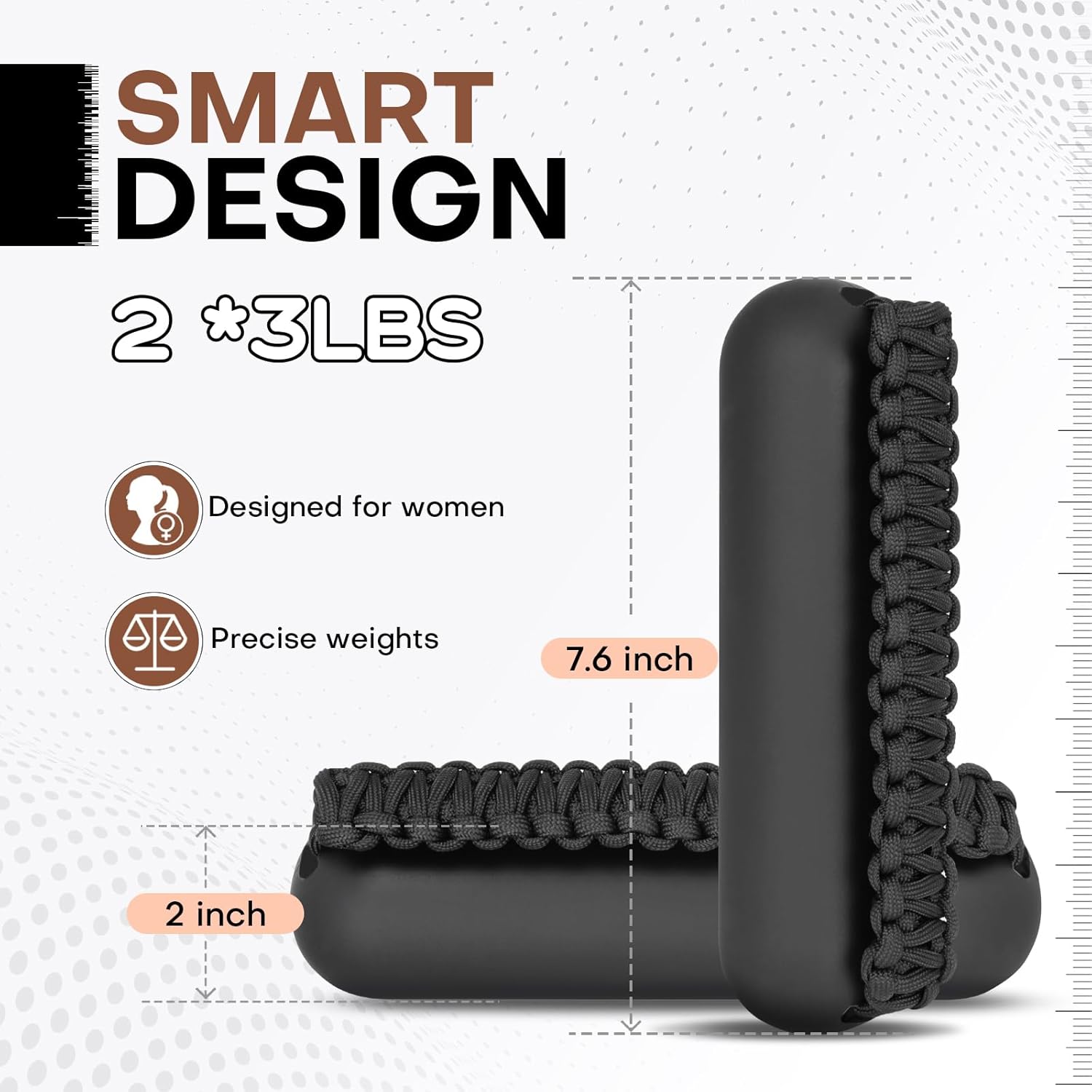 Hikeen Hand Weights Set for Women Men, Soft Dumbbells of 2 (1lb, 2lbs or 3lbs), Walking Weight with Hand Strap for Aerobics, Jogging, Running