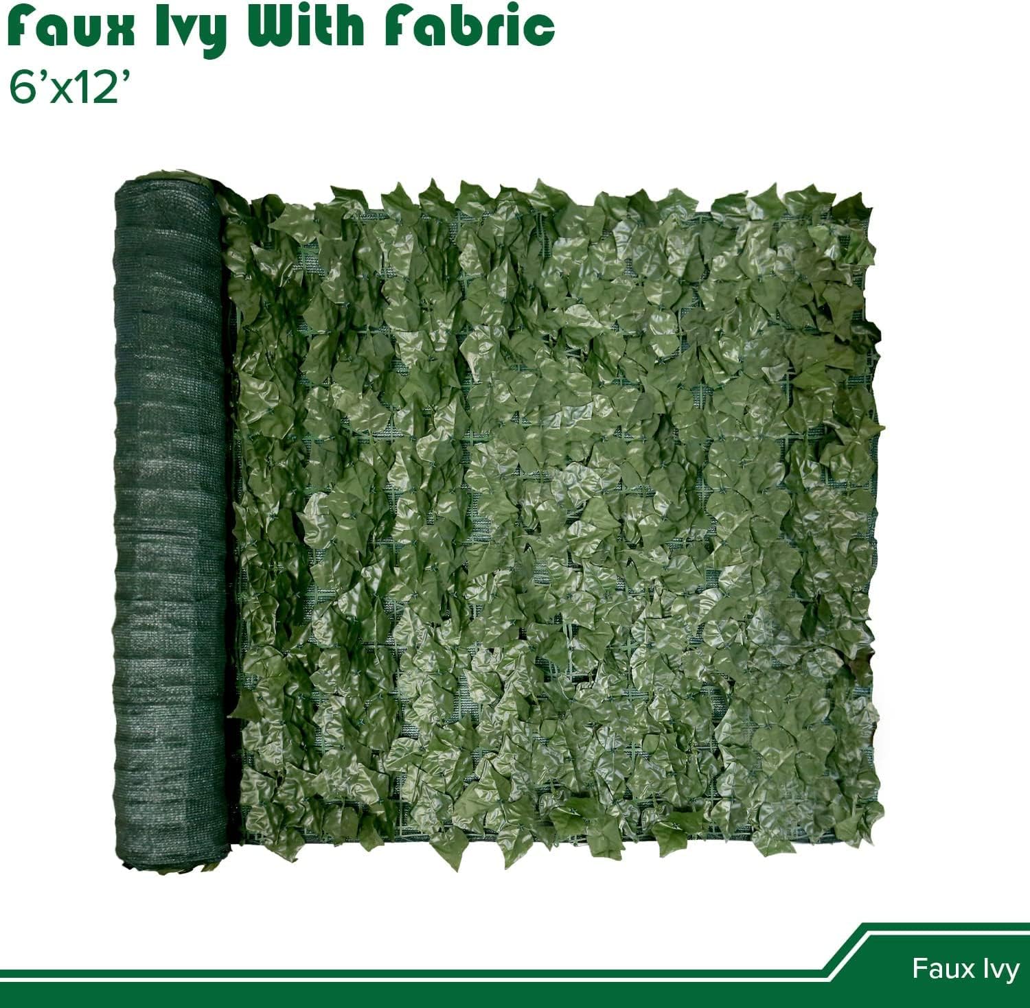 artificial ivy fence privacy screen faux greenery wall panels outside leaf roll decor fake vine hedge for outdoor balcony garden green with flexable mesh screen 1