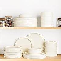 Vista 6 de TheTerra Ceramic Dinnerware Sets for 8, 24 Pieces Porcelain Lightweight Plates and Bowls Sets, Scratch Resistant Dish Set, Oven & Microwave &