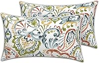 Vista 20 de LVTXIII - Juego de fundas para cojines de sofá, patio o sillón de exteriores, cuadradas y decorativas, 2 unidades de 16" x 16", sin relleno