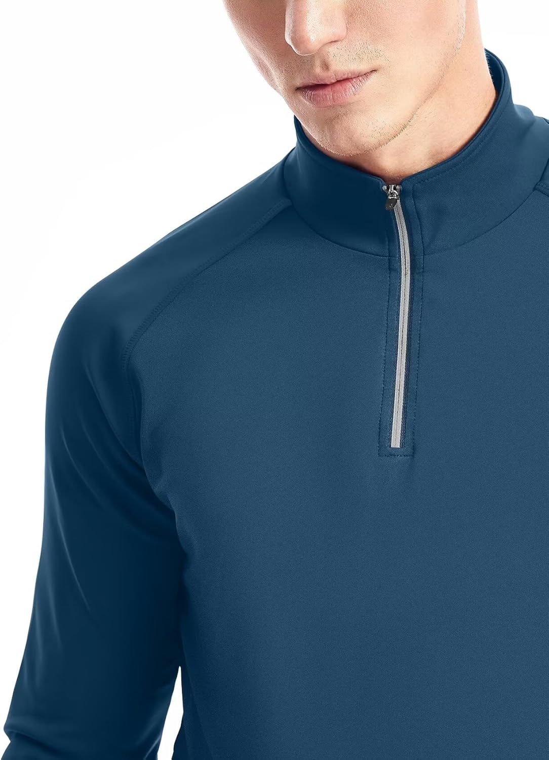Zengjo 1/4 Zip Pullover Mens Running Shirt Long Sleeve - Image 4