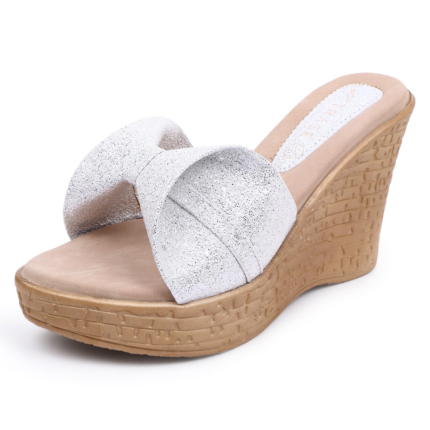 TRASE Womens Fashion Sandals | Faux Leather Comfortable and Stylish Wedge Slio On | For Casual Wear & Formal Wear Occasions 3 Inches Heel | For Women & Girls-White, 6 UK (B08D7HMXLS) Amazon Price History, Amazon Price Tracker