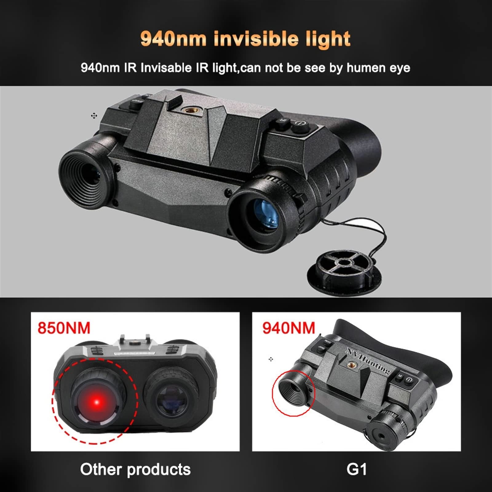 Amazon | 暗視ゴーグル 940nm IR ナイト ビジョン ゴーグル ヘッド