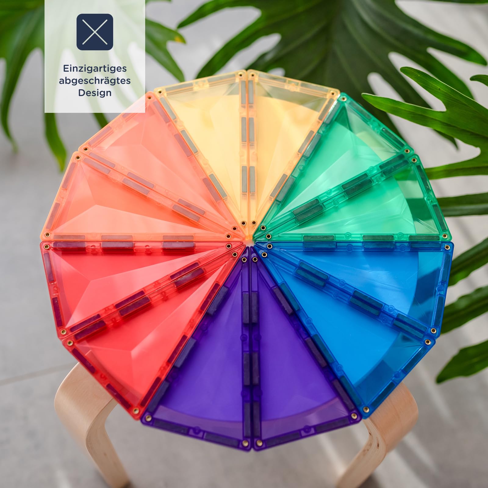 CONNETIX Magnetbausteine Regenbogen Geometriepaket, 30 Stück