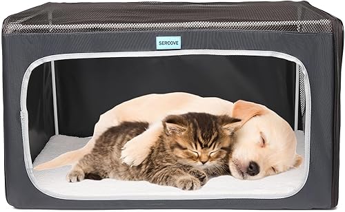 Miniatura 3 de Pet House - Perrera para mascotas, gatos, perros, conejos, reposo, casa, parto de mascotas (27.5 x 16.5 x 16.5) (gris oscuro)