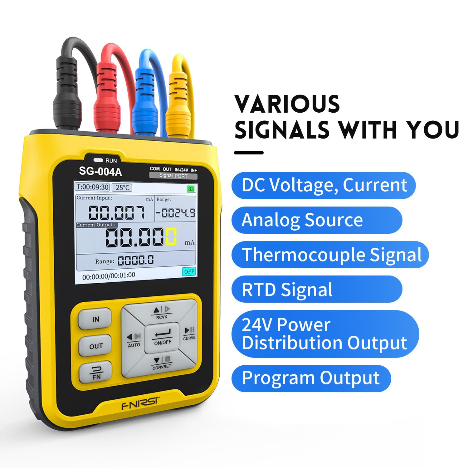Signalgenerator SG004 2,4-Zoll-TFT-HD-Farbdisplay Verlängerte Standby-Zeit 24 Stunden 4–20 mA analog einstellbare Spannung Strom Widerstand Thermoelement-Prozesskalibrator