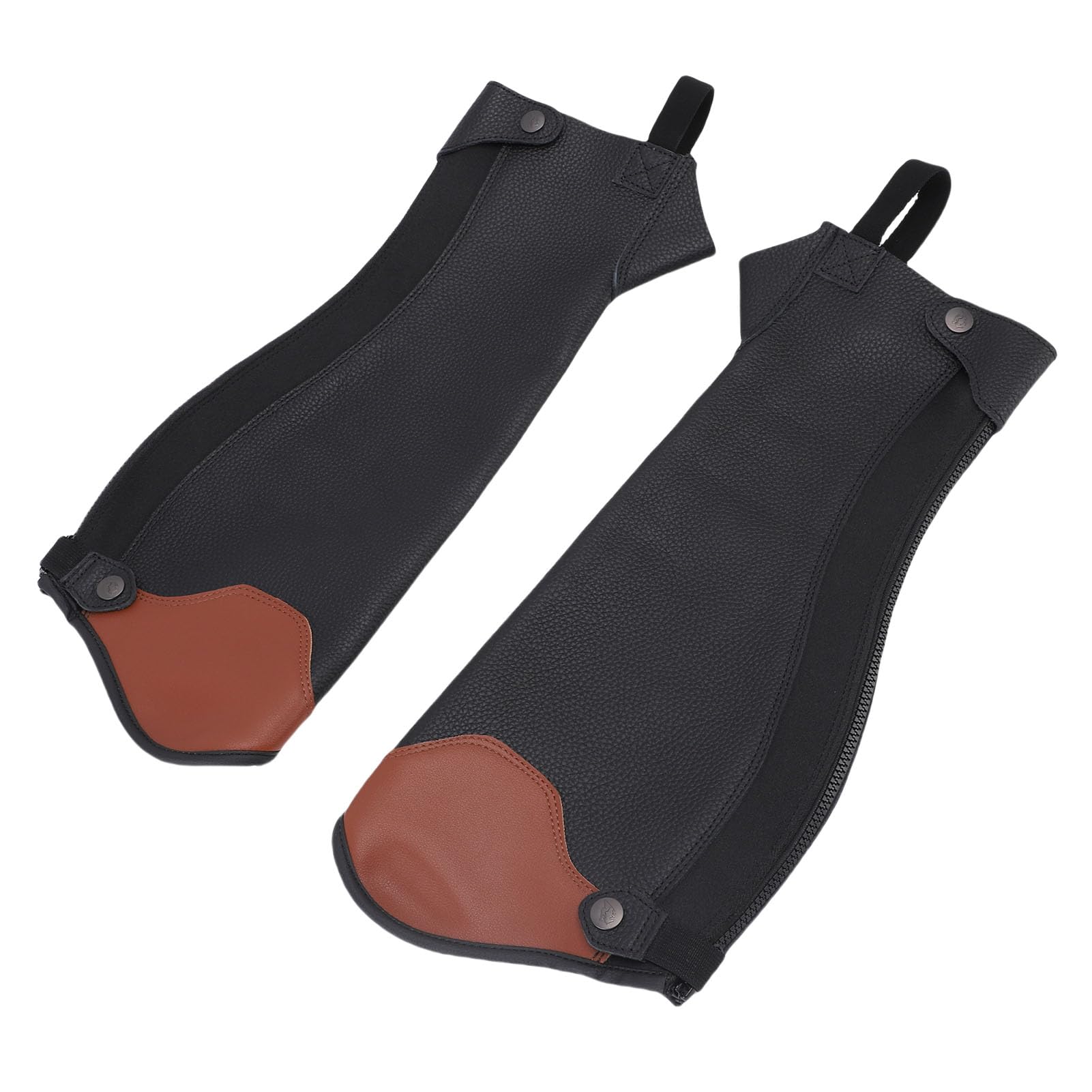 Chrees 2 Polainas de Equitación, Protectores de Piernas de Piel de Vacuno de Primera Calidad para Montar a Caballo, con Diseño Antideslizante y Textura Clara para adultos.