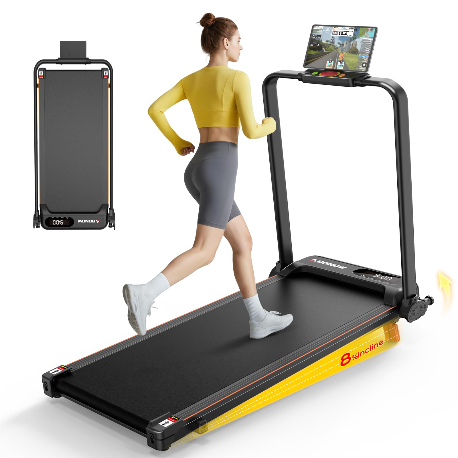 Abonow Walking Pad with Handle Bar