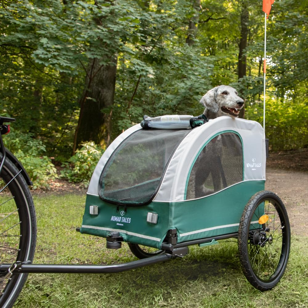 E-Bike Fahrradanhänger & Jogger für Hunde bis 45 KG | 2 in 1 | Geräumige, Wasserabweisende Kabine | Maße: L110 x B84 x H103 cm