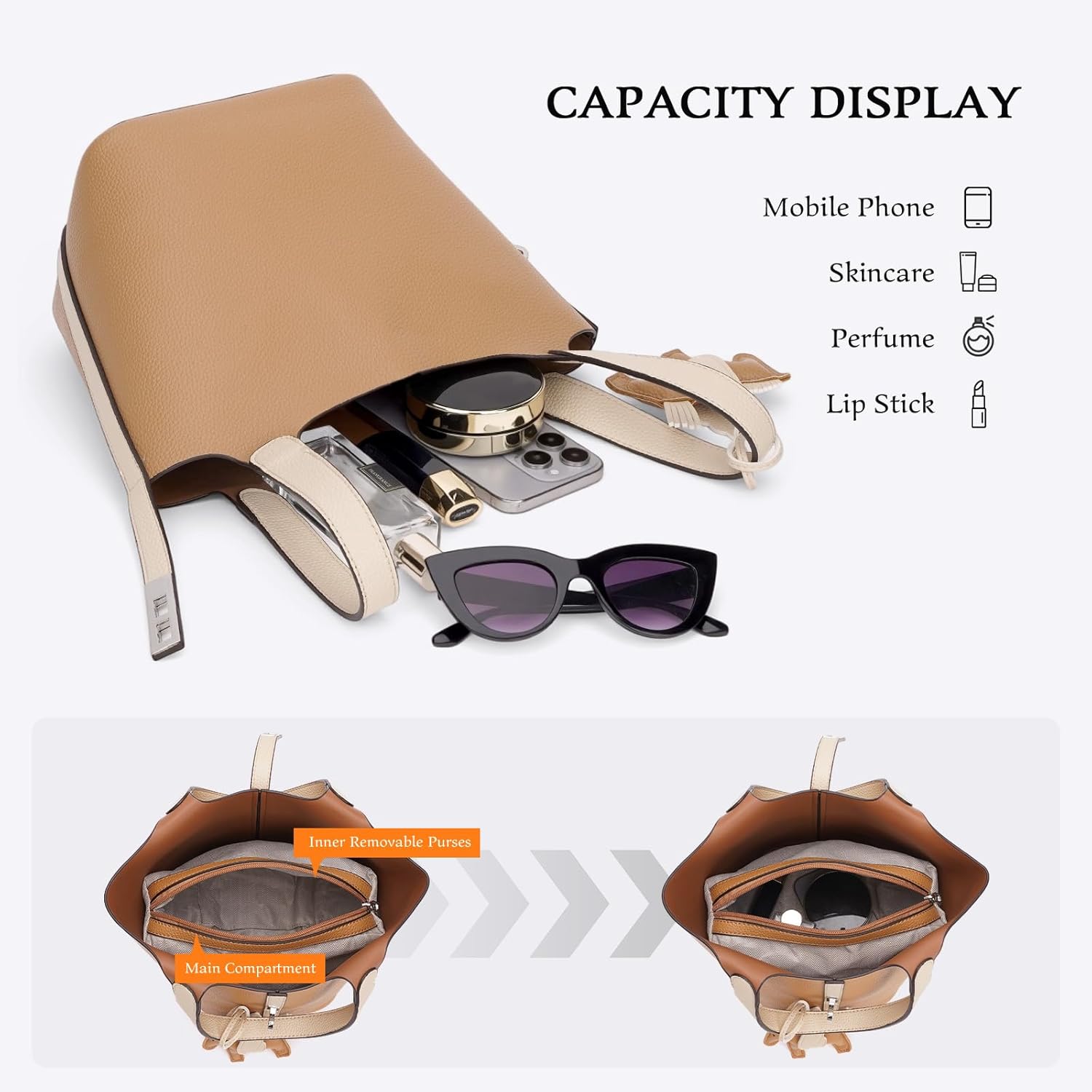 Tote Bag for Women Top Handle Handbag Satchel Bag for Women Vegan Leather Lock Design Bucket Purse for Work Evening