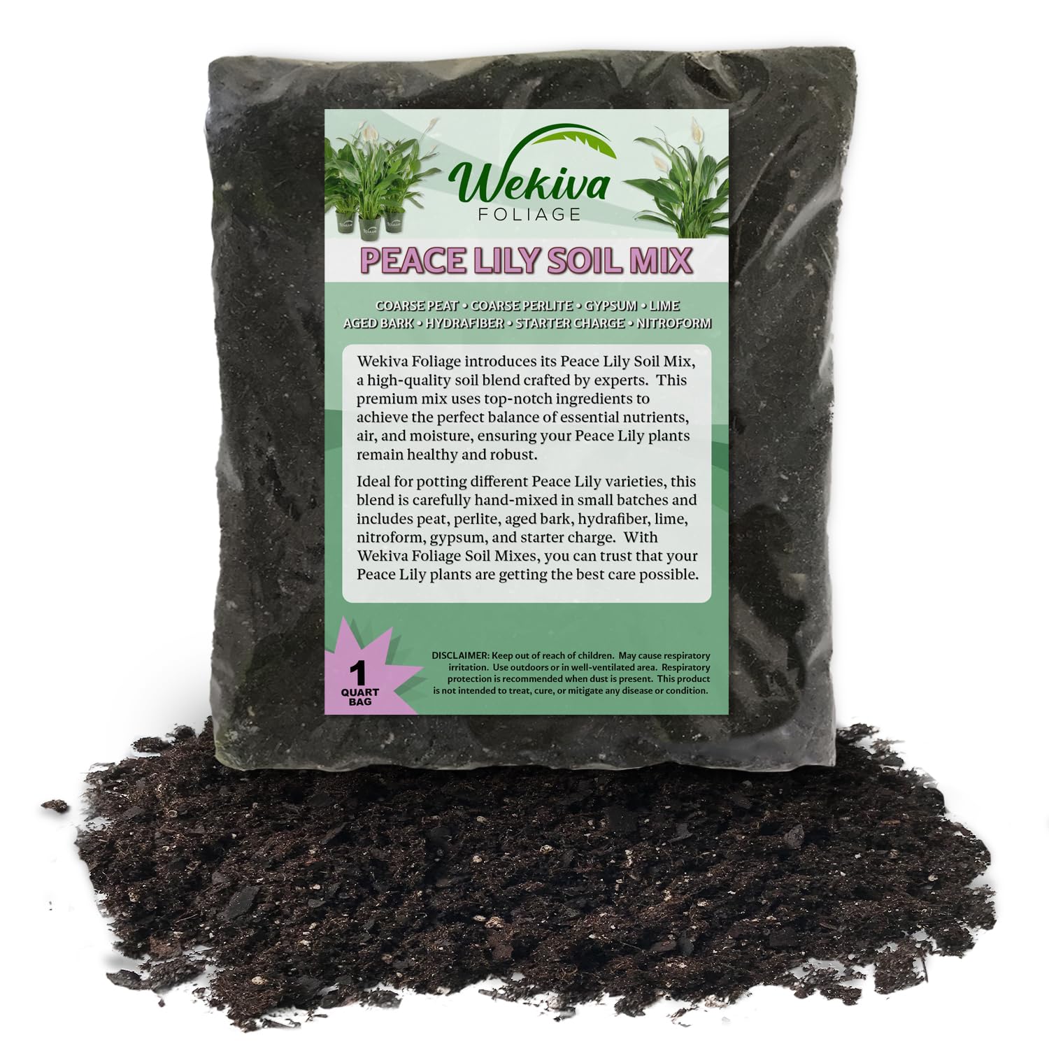 Amazon.com : Peace Lily Growing Soil Mix – 1 Quart - Custom Soil